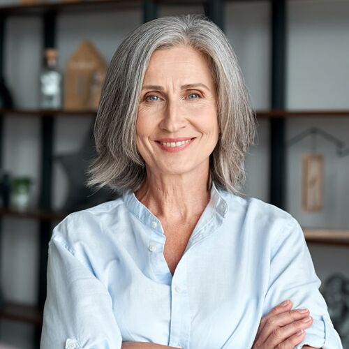 Portrait einer gesunden Frau mittleren Alters